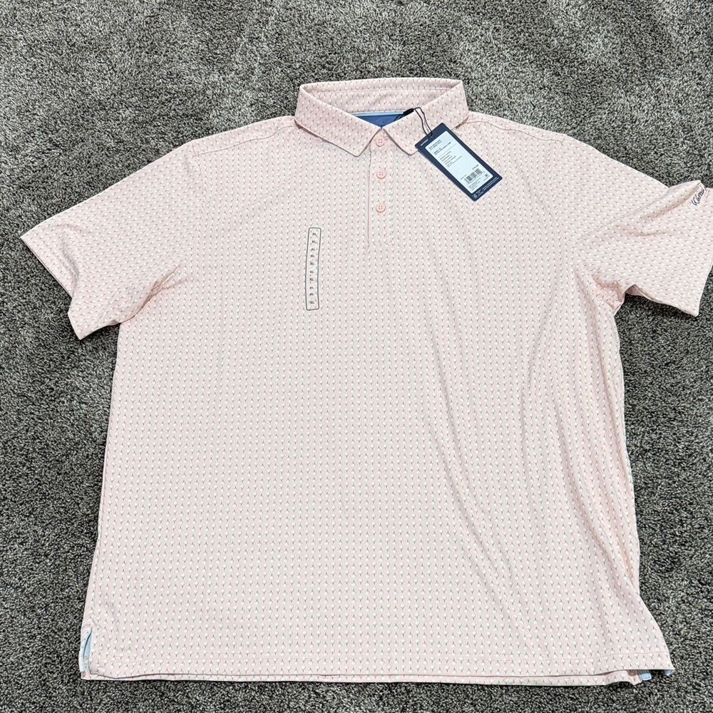 Walter Hagen mens performance 11 Pink Polo Shirt. NWT